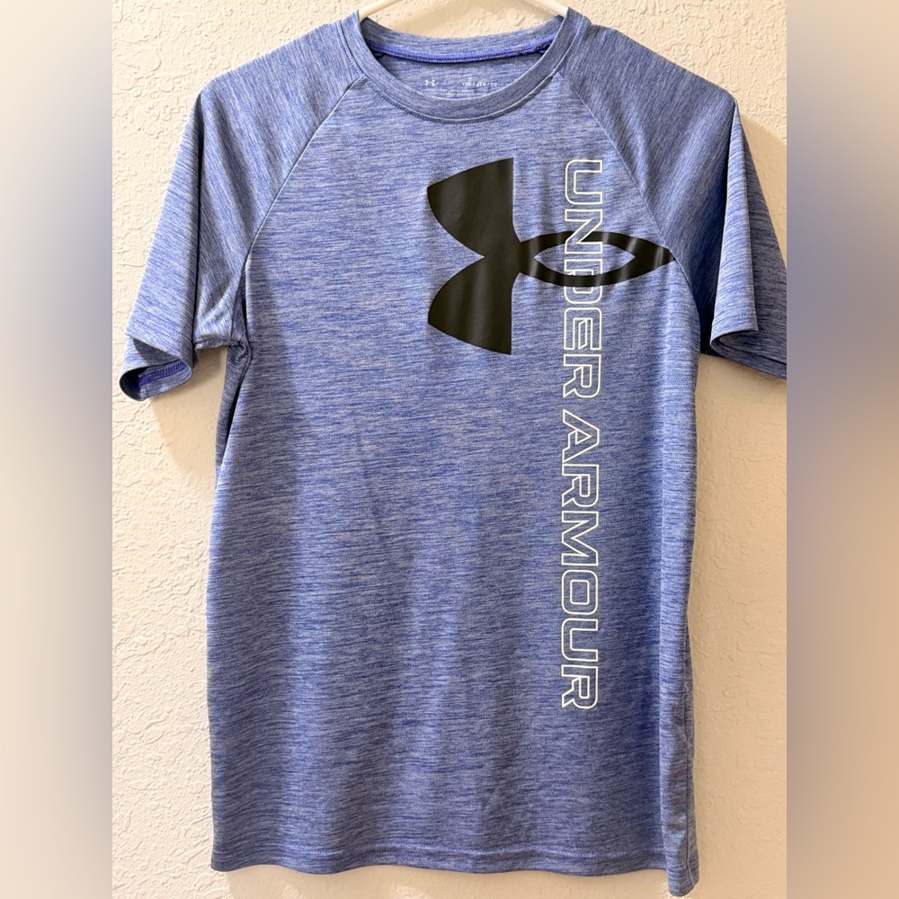 Under Armour Boys Heathered Blue Tee